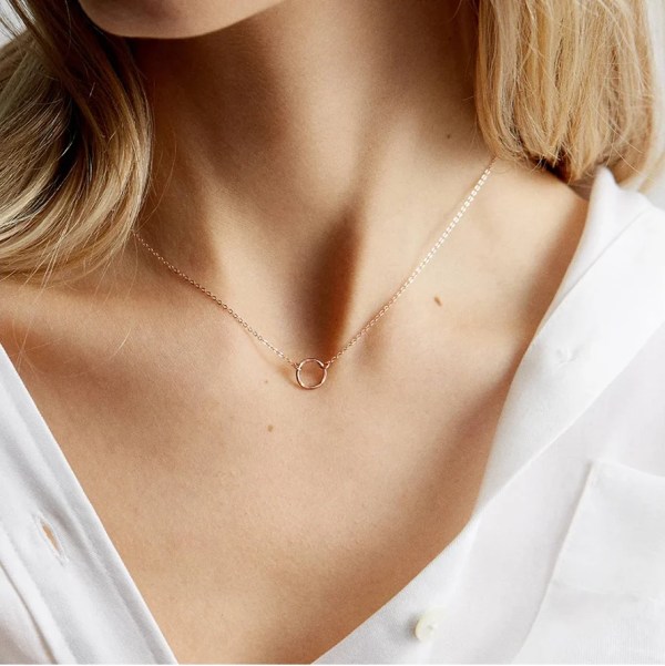 H48a5c4b611144cb1b98bfc97da7a2d9dW.webp Hollow Circle Trendy Dainty Stainless Steel Charms Pendant Necklace