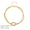 H7ef3a9b6f7f9493c8c2344dbe1192143q.webp Stainless Steel Gold Plated Couple Bracelet Classic Round Snake Chain Knotted Simple
