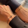 Hbc5aa365d7bd44dab0606bce66596b2dl.webp Stainless Steel Gold Plated Couple Bracelet Classic Round Snake Chain Knotted Simple