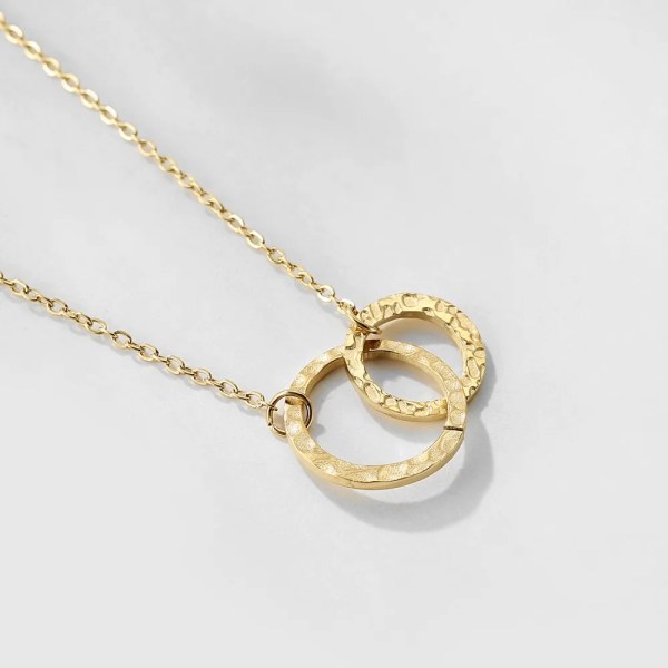 Hdb3b106ee59c4619a6198daea2f9c1abv.webp Women's Vintage Style Double Ring Round Pendant Elegant Simple Daily Wear Necklace