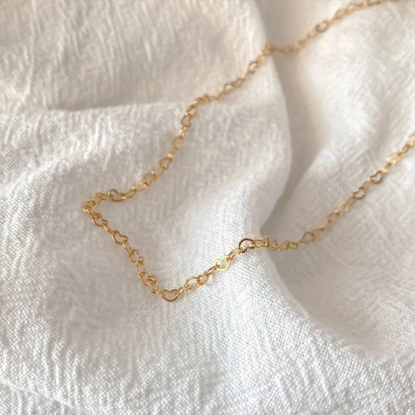 He128c48a19fe49a288960da8953d177aR.webp Stainless Steel Heart Link Gold Chain Plated Heart Choker Necklace
