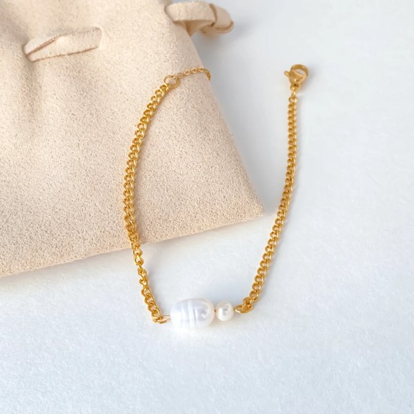 Hf4fdf8a98be340d298f597fd20197fa6u.webp Simple Classic Stainless Steel Charm with White Pearls Bracelet