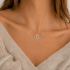e91a8fbd-94cb-491d-9fda-2b3d8edd2dce Women's Vintage Style Double Ring Round Pendant Elegant Simple Daily Wear Necklace