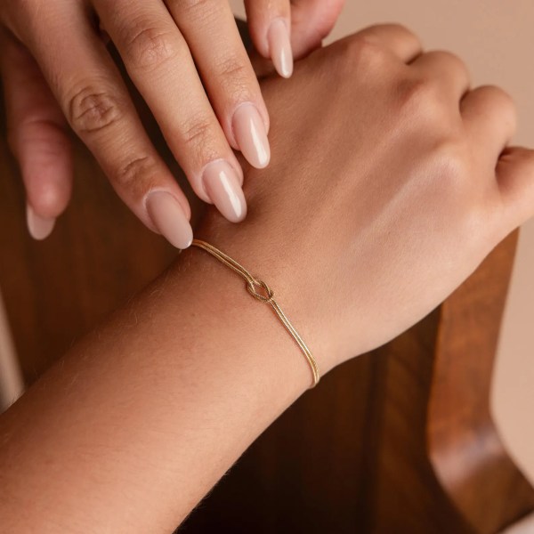 il_1588xN.8334881591_8dtr Stainless Steel Gold Plated Couple Bracelet Classic Round Snake Chain Knotted Simple