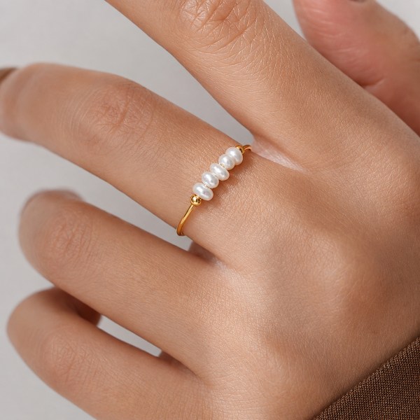 pearl_ring_8k_7680x7680 Fashion Freshwater Pearls High Quality Stainless Steel Gold-Plated Round Rings