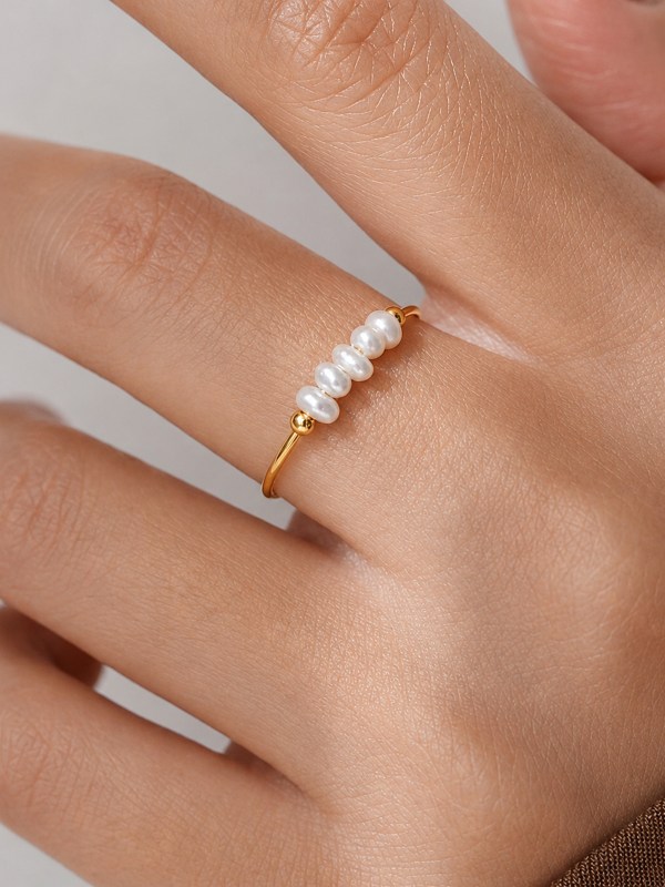 pearl_ring_8k_7680x7680 Fashion Freshwater Pearls High Quality Stainless Steel Gold-Plated Round Rings