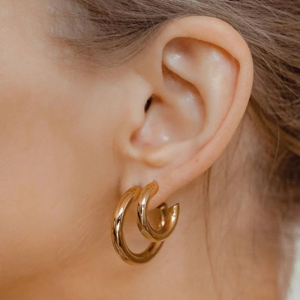 H091883eb5cc24f94ad1575ca74e271d1u.webp Stainless Steel C Huggie Hoop Earrings Round 18K Gold Plated Earring Women Jewelry Wholesale