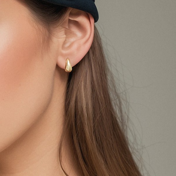 H1089cce7a89a4c1da71913ed5f80d5fb6.webp Waterdrop Piercing Earrings 316 Stainless Steel Round Smooth Chunky Earrings Wholesale