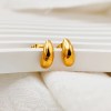 H12bcbd93b6714a1183e381c00c6e9a44G.webp Waterdrop Piercing Earrings 316 Stainless Steel Round Smooth Chunky Earrings Wholesale