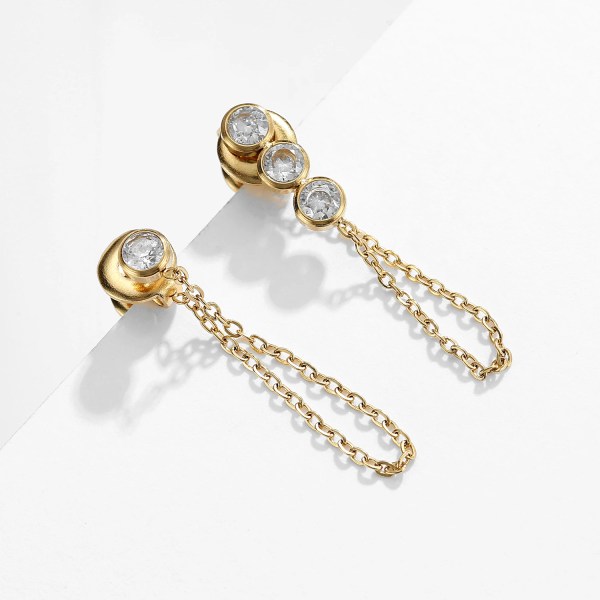H165b334b297f41899ac06cf1fc0450dfa.webp Korean Fashion Zircon Drop Earrings Women Party Accessories
