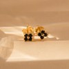H3919249e36734e79a03b2566ac3bda421.webp 6MM Gold Plated Stainless Steel Channel Set Flower Stud Earrings Mini Dainty Women's Trendy Minimalist Simple Style Party
