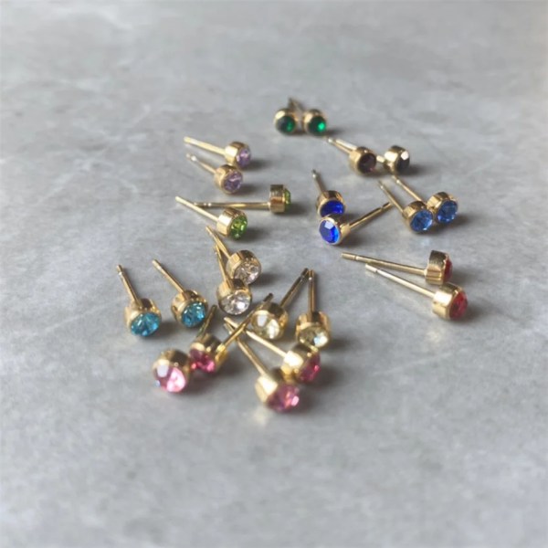 H4af35b40af264a34b9e7536c14a50e5cR.webp Birthstone Ear Stud Piercing Gold Color Push-Back Earrings Piercing Safe for Women Girls Gift
