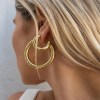 H4d5c4b9ef60f4a79a5ac27b1dc7454463.webp Stainless Steel C Huggie Hoop Earrings Round 18K Gold Plated Earring Women Jewelry Wholesale