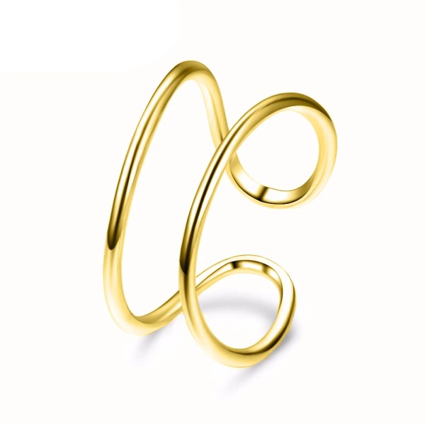 H5cbbc1cc0118439dbe8434b90b3ac6c08-1.webp INS Hot Double Layer 14K Gold Plated Stainless Steel Women's Trendy Resizable Ring