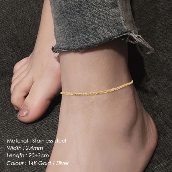H6cdbdc5ce00045beb6bc4ec6f26b6414U.webp Stainless Steel Delicate Compact Cauliflower Chain Anklet Fashion Charm Women
