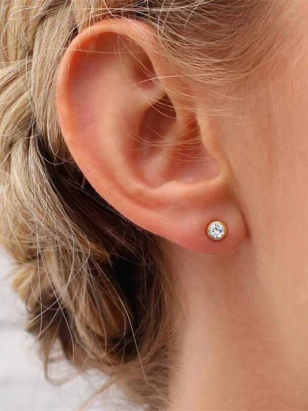 H7d20de08e0c84db9942f6c5895f6826d6.webp Birthstone Ear Stud Piercing Gold Color Push-Back Earrings Piercing Safe for Women Girls Gift