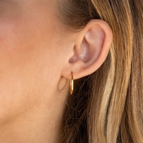 H827344df3c3d4669a4568c4d511ff4153.webp Trendy Party 316L Stainless Steel Hoop Earrings 18K Gold Plated for Men Women