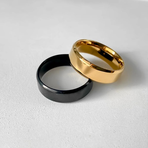 H8b3699f69080474b8191afd870f9927cs.webp Minimalist Style Smooth Band Rings Stainless Steel Gold-Plated Gender-Neutral Jewelry Fashion Men's Accessories