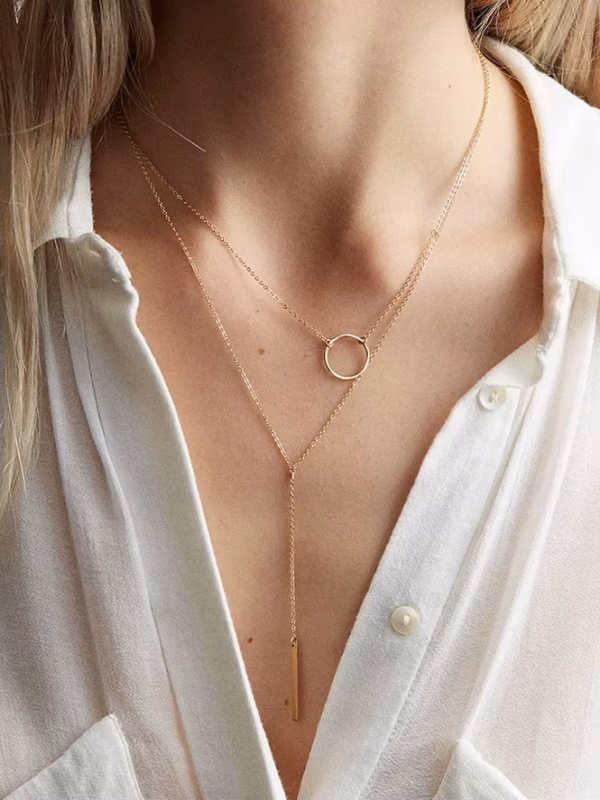 H93033d44214e41c3b9f93e3c7d663994I Y Shaped Pendant Long Chain Necklace 316l Stainless Steel Chain Choker Necklaces for Women