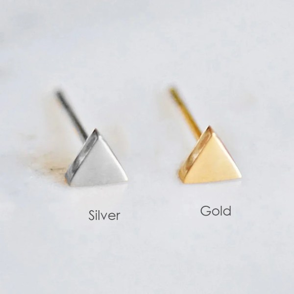 H9ce8a8d8b5bb4ee583434e5f4c7afd22t.webp Premium Classic 14K Gold Plated Stainless Steel Stud Earrings Women Glossy Triangle Simple Charm Jewelry