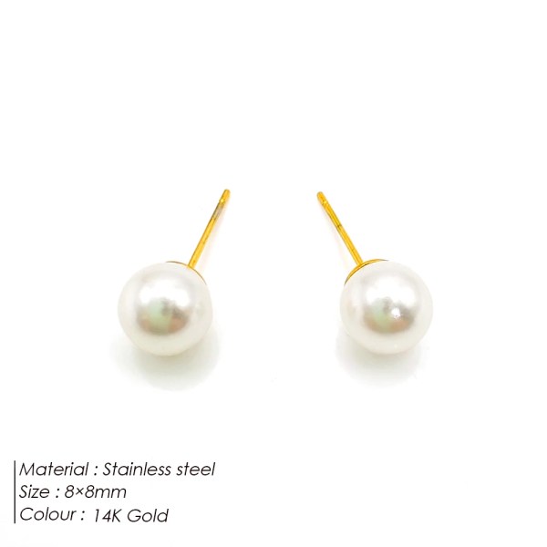 Hbe009247484a417b800c47114654feccW.webp Trendy Stainless Steel Ball Shape Simulated Pearl Stud Earrings for Women-Party Occasion