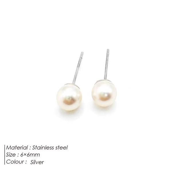 Hdadf2a33e5ba4a7d88e68ad81a306c1aD.webp Trendy Stainless Steel Ball Shape Simulated Pearl Stud Earrings for Women-Party Occasion