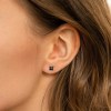 He7881cd15376467fa43569f6cc5239f8l.webp 6MM Gold Plated Stainless Steel Channel Set Flower Stud Earrings Mini Dainty Women's Trendy Minimalist Simple Style Party