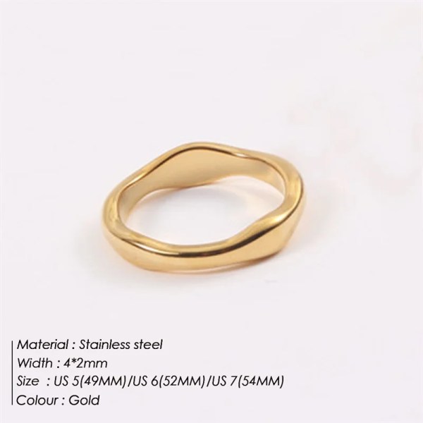 Hea3f7487b39a4de6b08c1d561ce922f8G.webp Irregular Wave Rings Trendy Simple Geometric Handmade Jewelry for Women Couple