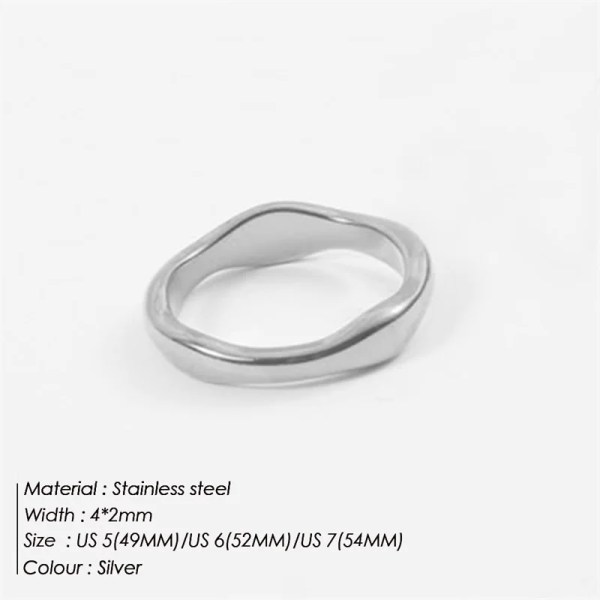 Hfca12dc69d6147da80f67e9d6fac4b92C.webp Irregular Wave Rings Trendy Simple Geometric Handmade Jewelry for Women Couple