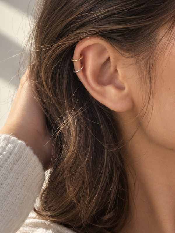earrings_lifestyle_under_500kb Unisex Classic Stainless Steel 14K Gold Plated Luxury Clip-on Earrings for Party Occasions